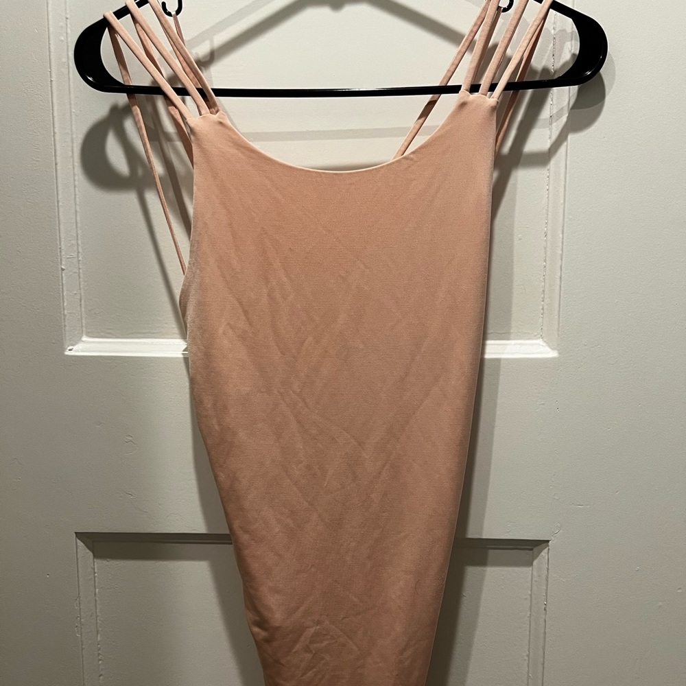 Express Blush Pink Body Contour bodysuit with Thin Straps